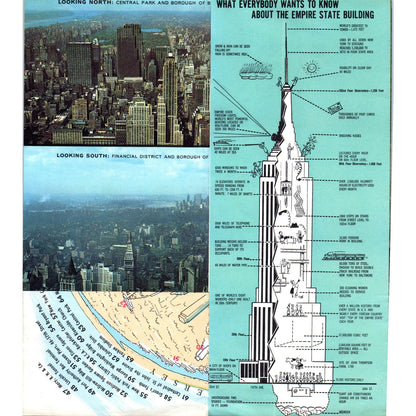 Vintage Atop the Empire State Building NY Fold Out Map & Brochure AF7-E9