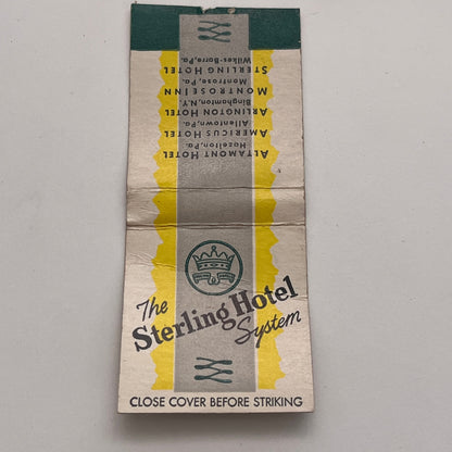 The Sterling Hotel System Vintage Matchbook Cover TB8-MB-4