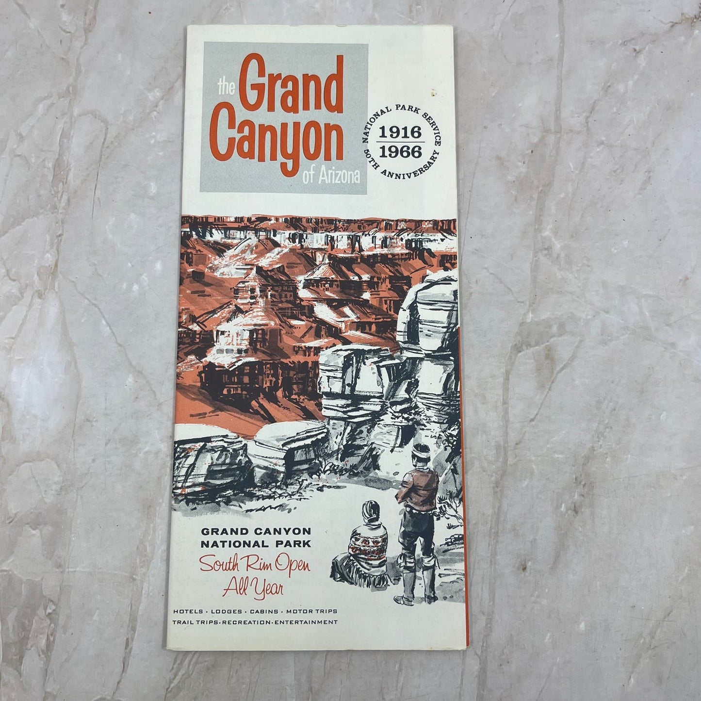 1966 Grand Canyon of Arizona 50th Anniversary Travel Vintage Brochure TI8-S3