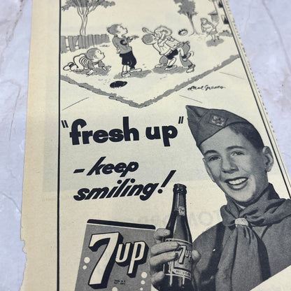 1945 7-Up Soda Boys Roughhousing 4.5x12 Vintage Magazine Advertisement FL6-6