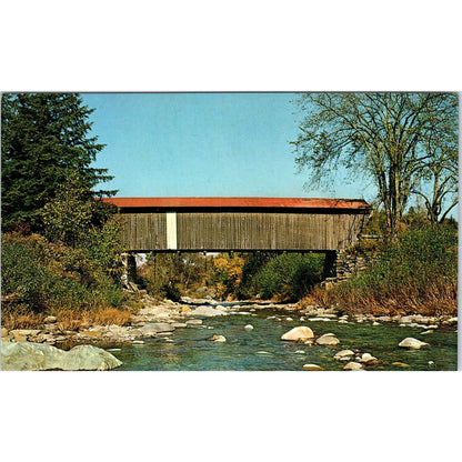 Covered Bridge at Jeffersonville VT Vintage Covered Bridge Postcard PD6