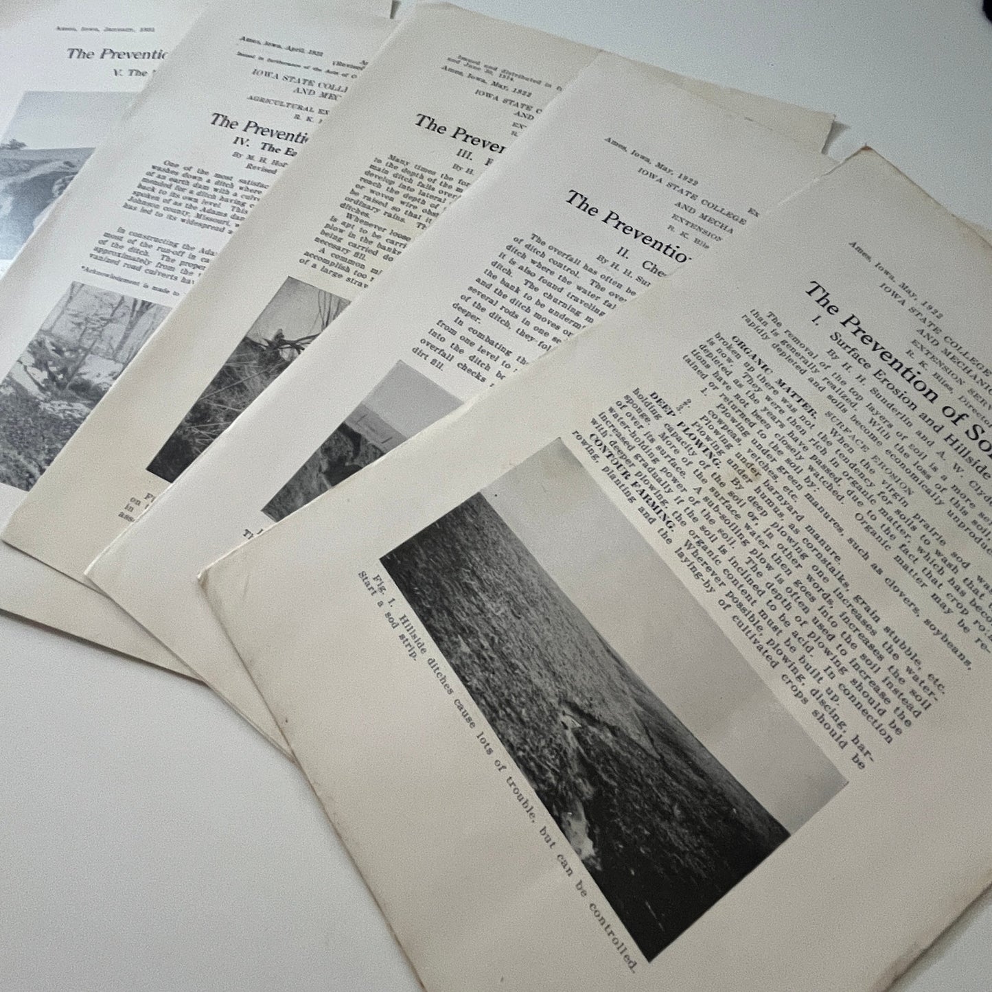 1922 The Prevention of Soil Erosion Book 1-6 Iowa State R.K. Bliss TK2-XB2