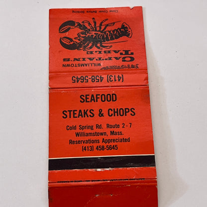 Captain's Table Restaurant Williamstown MA Vintage Matchbook Cover TB6-MB1-9