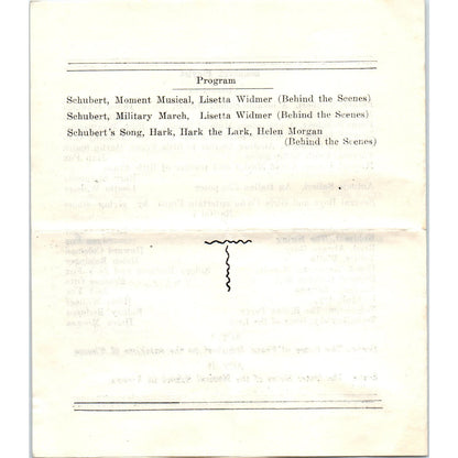Vintage Piano Recital and Playlet Program The Schubert Club C.H. Harrington AE6