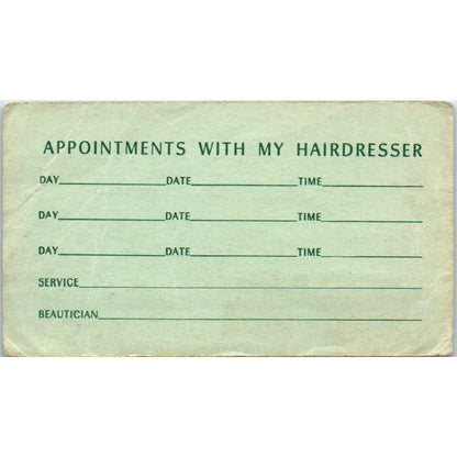 Palm Tree Beauty Salon Long Beach CA Vintage Business Card SD8-B10