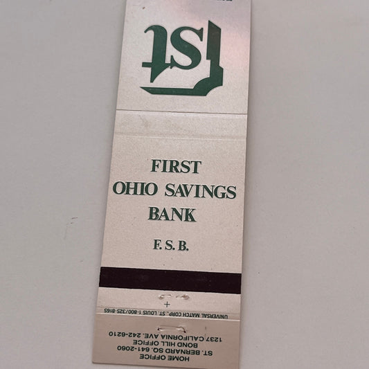 First Ohio Savings Bank Bond Hill Office Vintage Matchbook Cover TB6-MB2-3