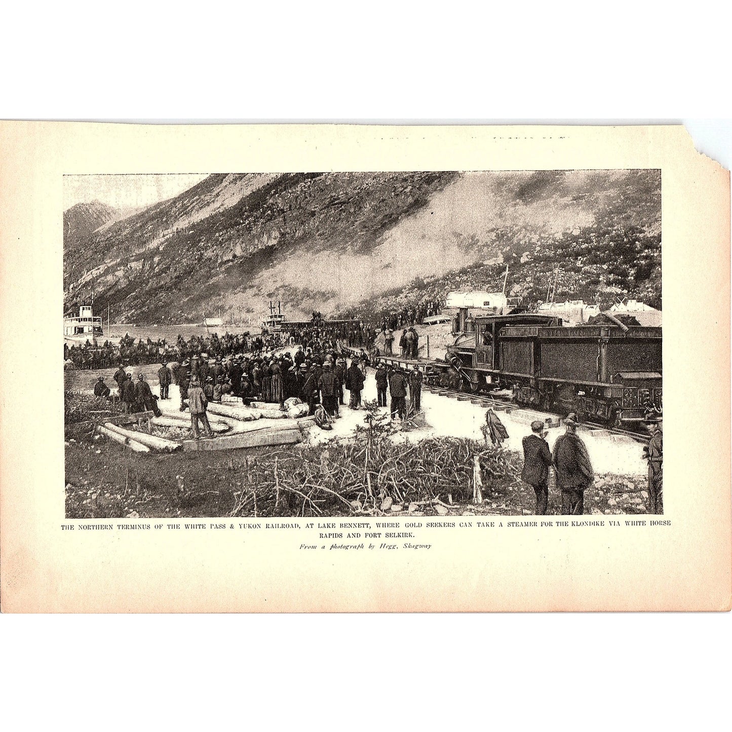 White Pass & Yukon Railroad at Lake Bennett c1905 Art Print 6x9 V19