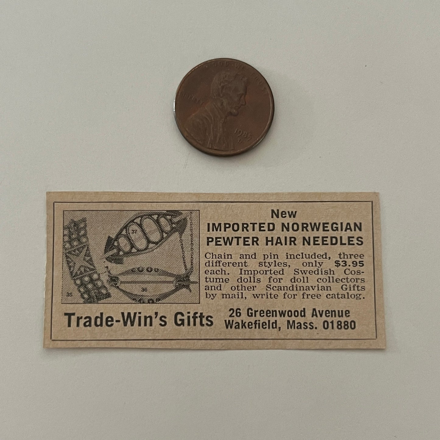 Trade-Win's Gifts Pewter Hair Needles Wakefield MA 1971 Magazine Ad SAG4-S18
