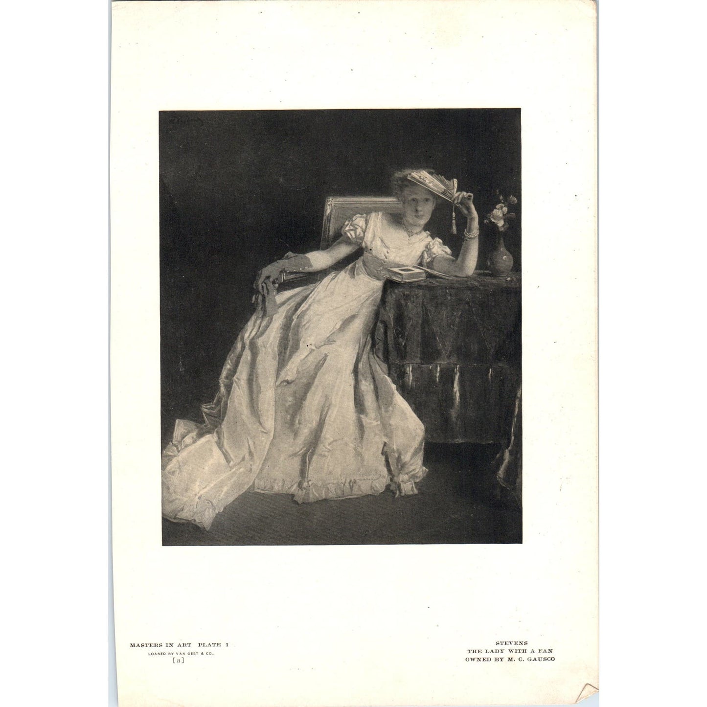 The Lady With a Fan - Stevens c1905 Art Print D15