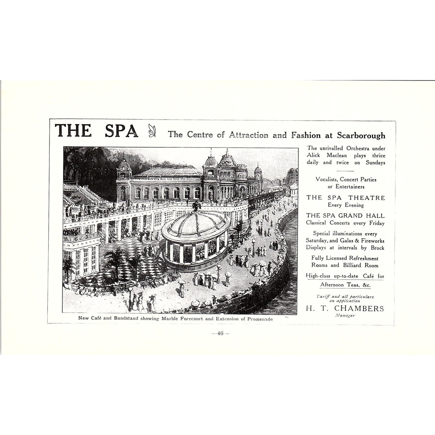 Esplanade Boarding Establishment South Cliff, The Spa Scarborough c1910 Ad AF3-9