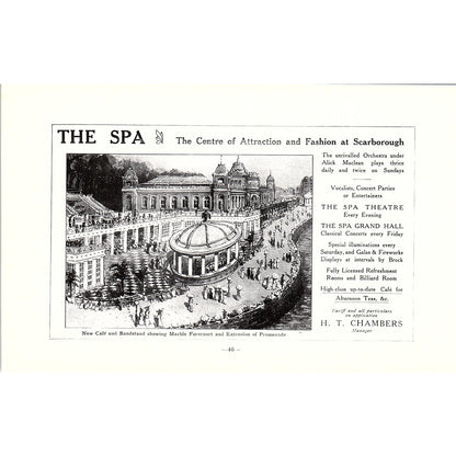 Esplanade Boarding Establishment South Cliff, The Spa Scarborough c1910 Ad AF3-9