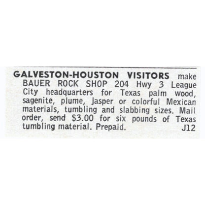 Bauer Rock Shop Galveston Houston Texas 1964 Magazine Ad AB6-LJS5