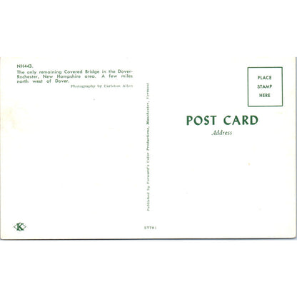 Dover-Rochester New Hampshire Covered Bridge Postcard PB12