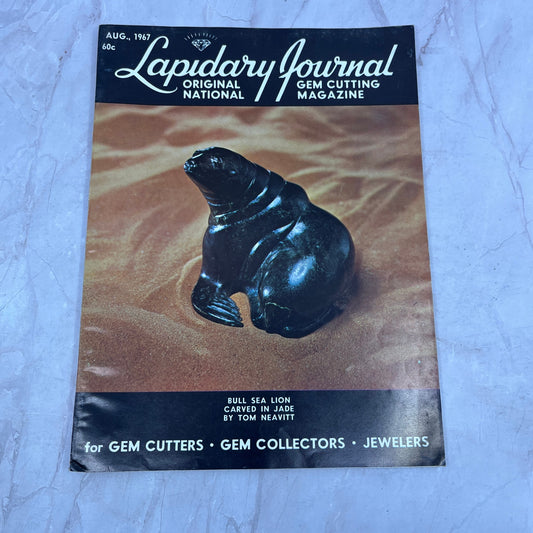 Bull Sea Lion Carved Jade Ton Neavitt - Lapidary Journal Magazine - Aug 1967 M23