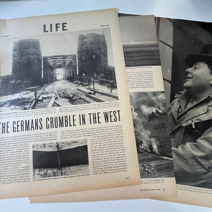 1945 Germans Crumble in the West Ludendorff Bridge 3 Pages WWII Article V29-5