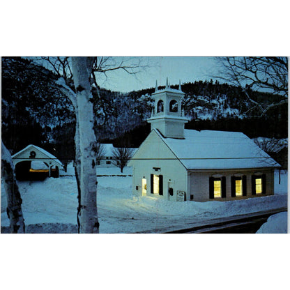 Famous Church and Bridge at Stark New Hampshire Covered Bridge Postcard PC6