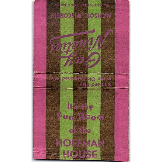 Gay Nineties Hoffman House Madison WI Vintage Matchbook Cover SF3-Y4
