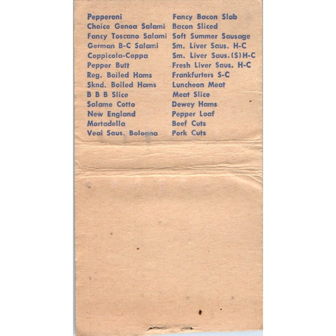 Bert Packing Company Italian Sausage Bread Vintage Matchbook Cover SF4-Y7