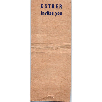Esther's Restaurant Half Day Illinois Vintage Matchbook Cover SD2-Y2