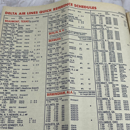 1974 March Delta Airlines System Timetable Book TJ4-P2