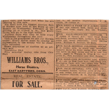 Foley's City Market Main St. Hartford 1901 Newspaper Ad AD8-H2