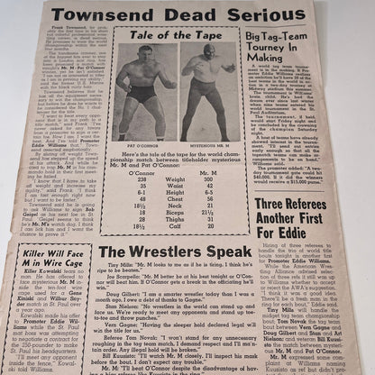 Vern Gagne Killer Kowalski May 19 1962 Wrestling Facts Program & Card V1-3