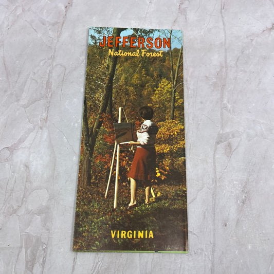 1969 Jefferson National Forest Virginia Guide and Fold Out Map L3-6