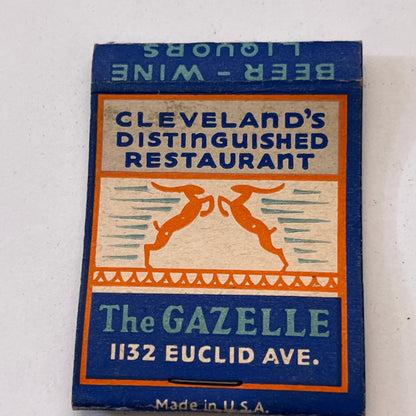 Gazelle Restaurant 1132 Euclid Ave Cleveland Vintage Matchbook Cover TB8-MB3-6