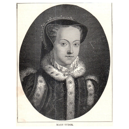 Mary Tudor 1911 Engraving Print AF5-8