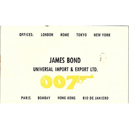 Universal Import & Export James Bond Hong Kong Vintage Business Card SB4-B6