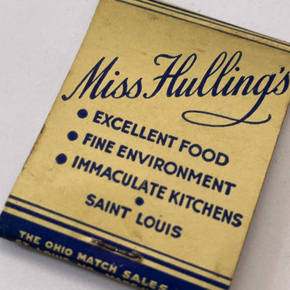 Miss Hullings 725 Olive St, St. Louis MO Vintage Matchbook Cover TB6-MB1-6