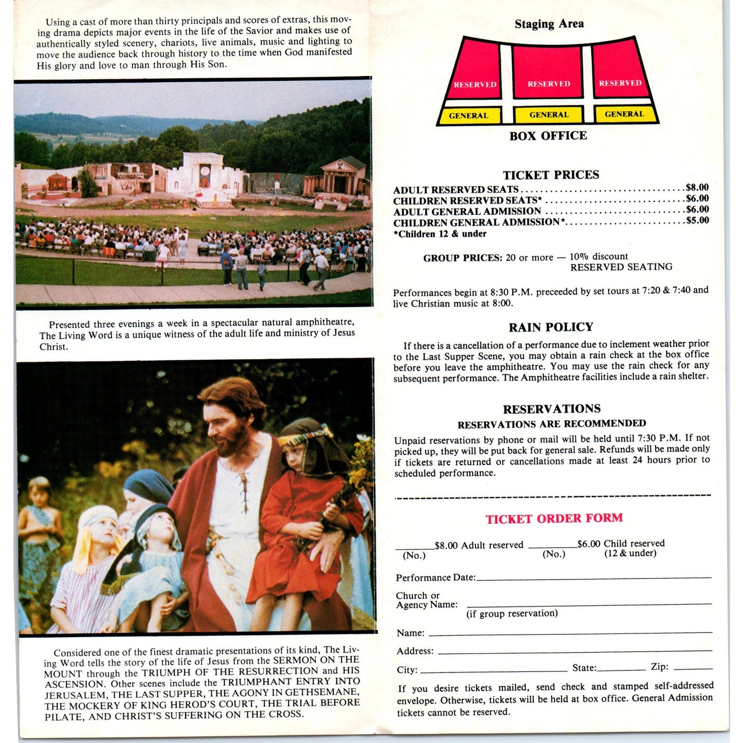 Vintage The Living Word Outdoor Passion Play Cambridge OH Travel Brochure TH2-O1