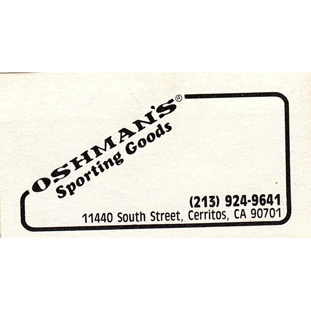 Oshman's Sporting Goods Cerritos CA Vintage Business Card SD9-B14