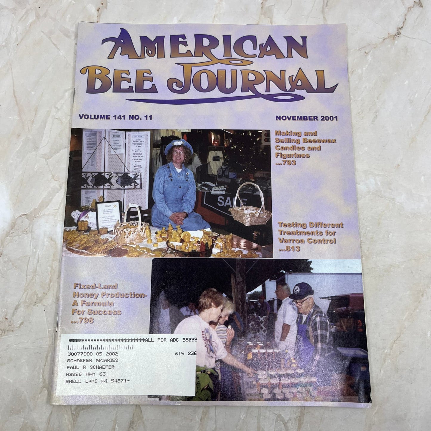 2001 Nov American Bee Journal Magazine Bees Beekeeping Honey M7