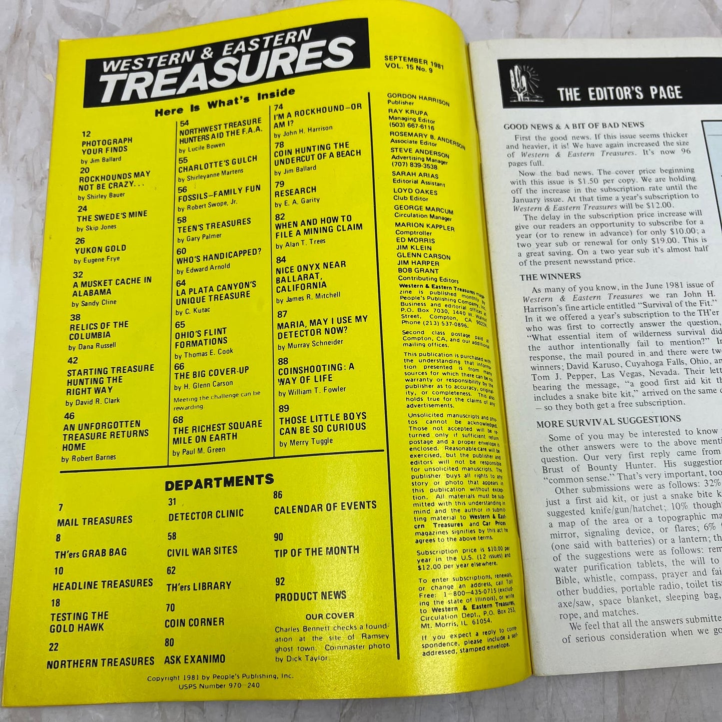 1981 Sept - Western & Eastern Treasures Magazine - Treasure Hunting Gold M13