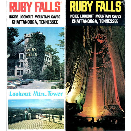 Vtg Ruby Falls Lookout Mountain Caves Chattanooga TN Fold Out Brochure TF4-B1