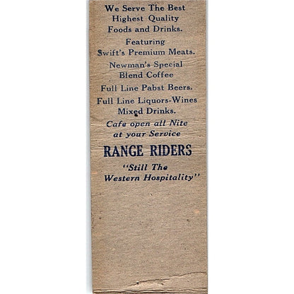 Range Riders Miles City MT Lee Caldwell Vintage Matchbook Cover SC7-Y4