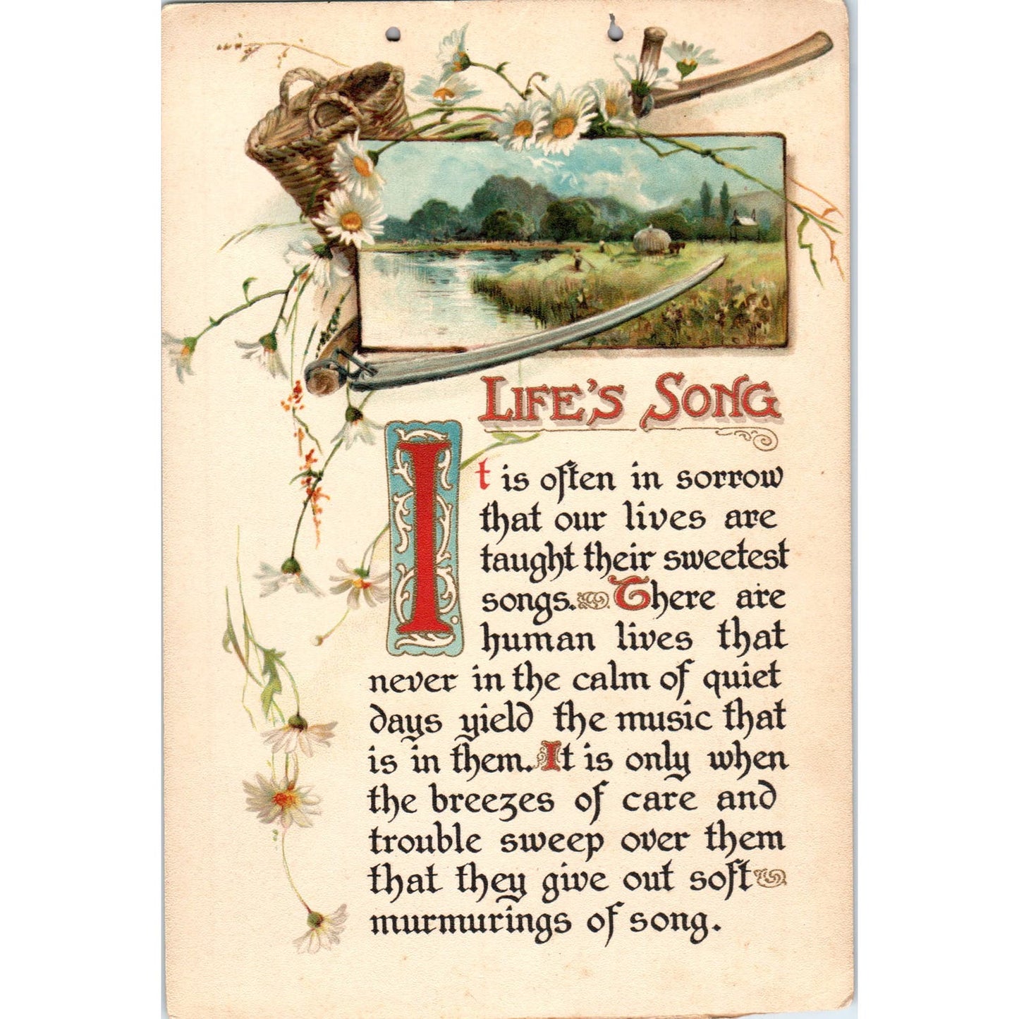 c1910 Life's Song Poem Card 4.5x7.5" AB9
