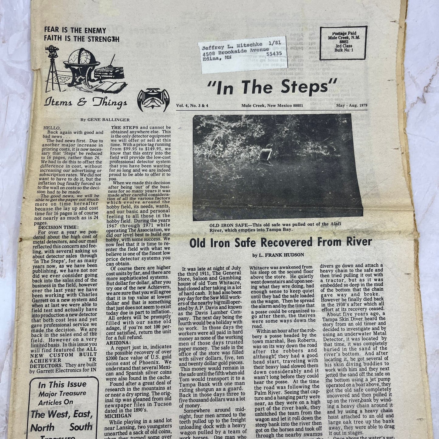 1979 Aug - In the Steps of the Treasure Hunter Newspaper - Mule Creek NM M11