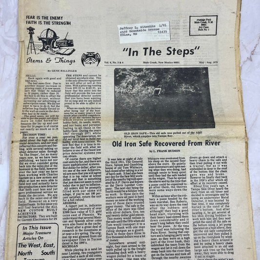 1979 Aug - In the Steps of the Treasure Hunter Newspaper - Mule Creek NM M11