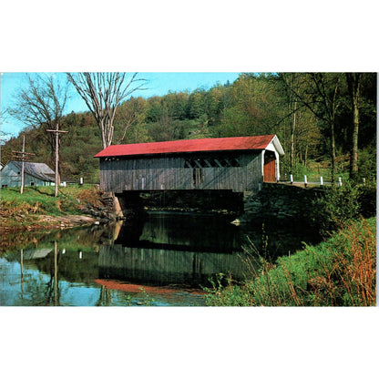 Comstock Bridge Montgomery VT Vintage Covered Bridge Postcard PD6