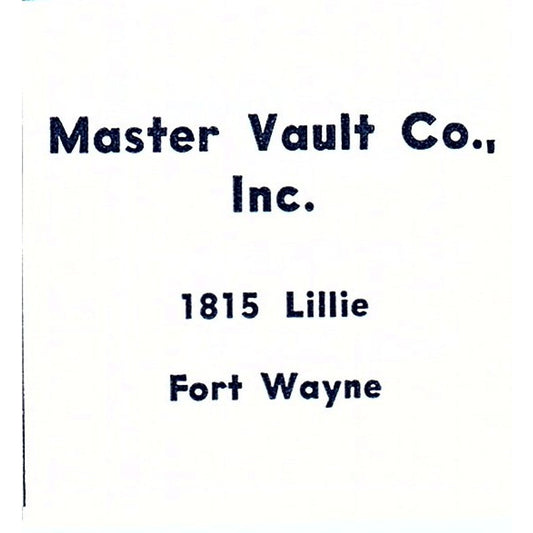 Master Vault Co Inc 1815 Lillie Fort Wayne Indiana 1964 Ad AG1-S10