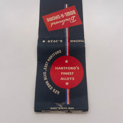 Boulevard Bowl-A-Drome Hartford Bowling Alleys Vintage Matchbook Cover TB8-MB2-2