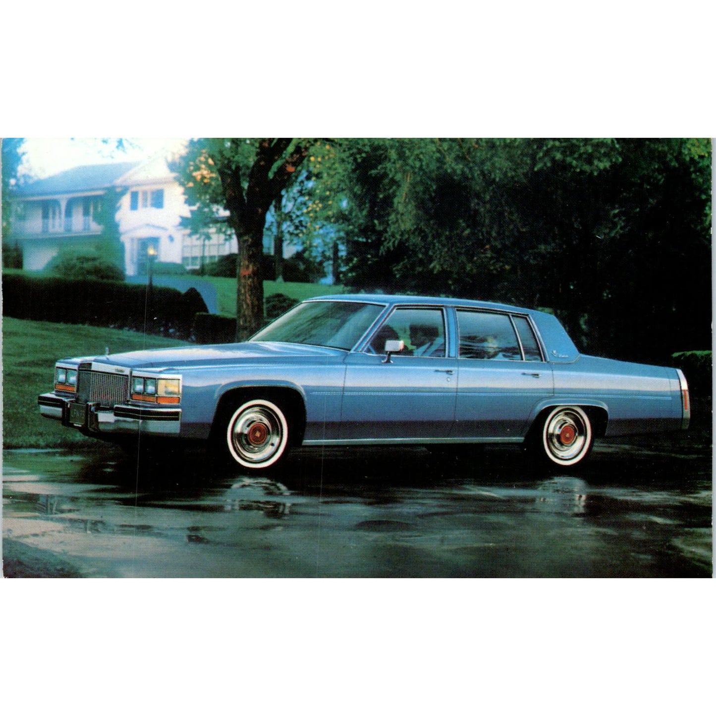 1980 Cadillac Promo Blue Vintage Postcard PC12