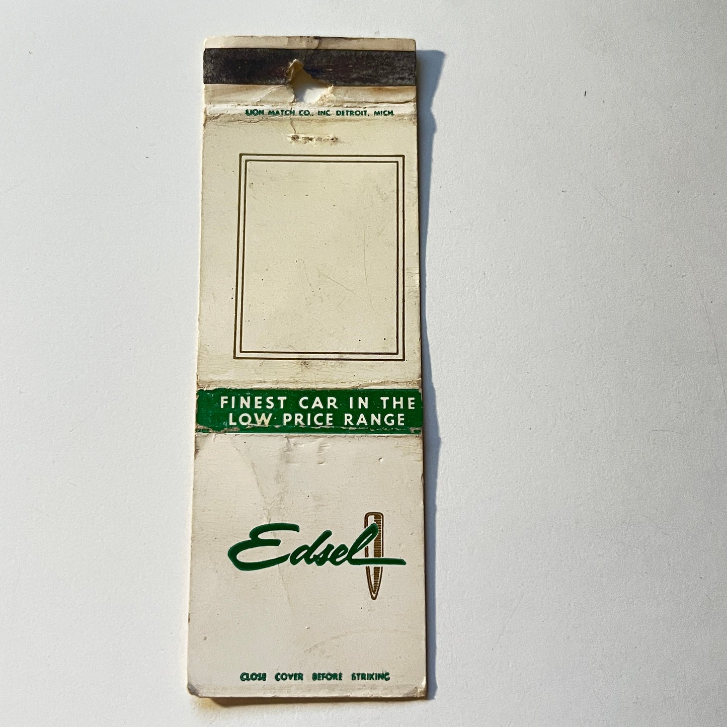 c1958 Ford Edsel Promo Matchbook Cover MB111-6