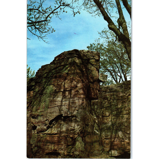 Leaping Rock Old Stone Face Pipestone Minnesota Vintage Postcard PD9