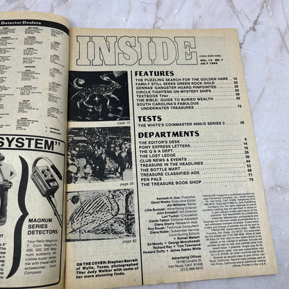 1982 July - Treasure Magazine - Treasure Hunting Metal Detecting Gold Coins M10