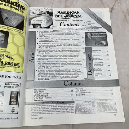 2001 Feb American Bee Journal Magazine Bees Beekeeping Honey M7