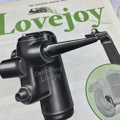 Lovejoy Hydraulic Shock Absorbers 1928 Original Magazine Advertisement FL6-8