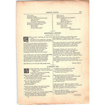 Baby Bye - Theodore Tilton 2 Pages 1884 Poem TA5-CJ-6